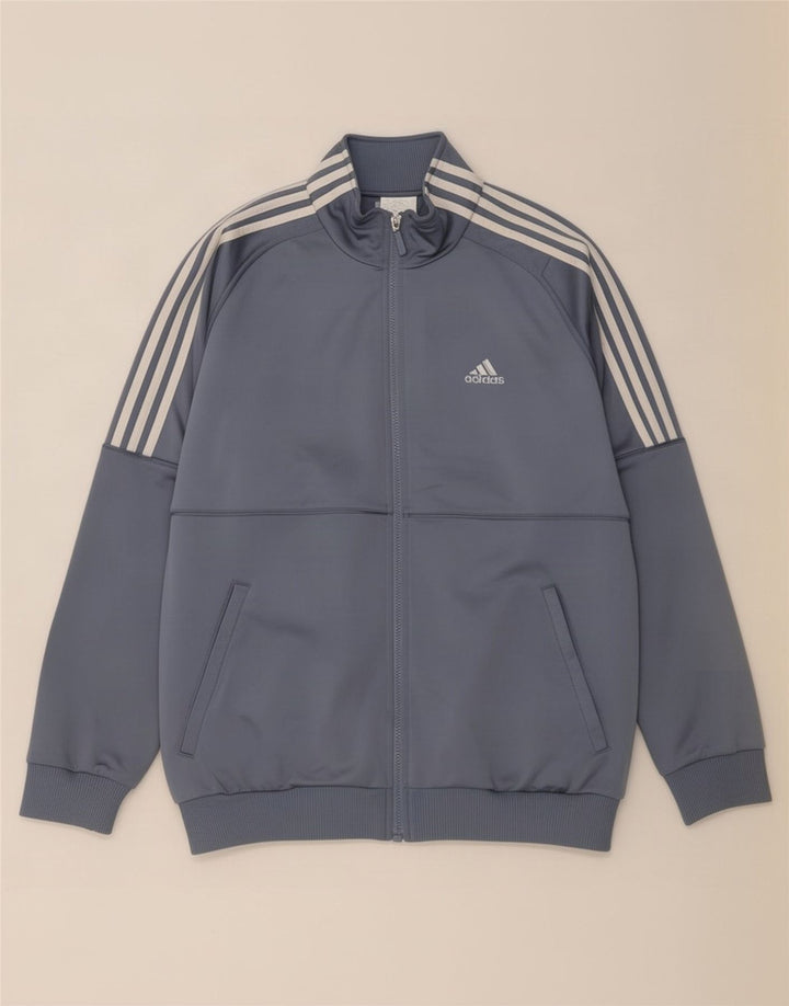 Giacca da tuta da uomo Adidas UK 38/40 Poliestere grigio medio