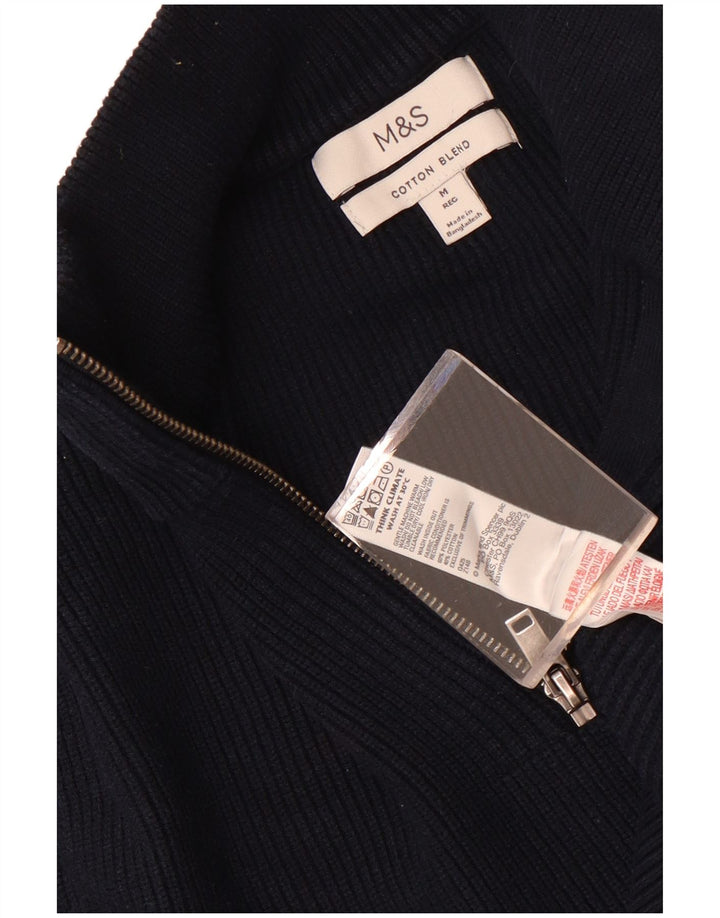 Maglione da donna Marks & Spencer con zip e collo UK 14 medio blu navy