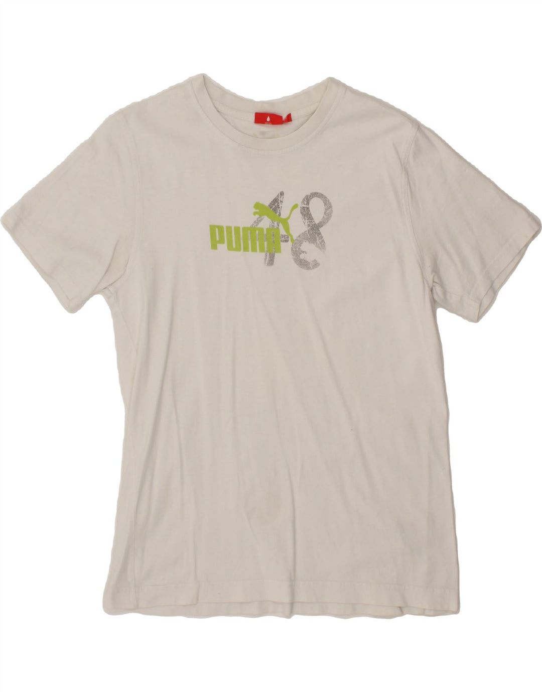 PUMA Mens Graphic T-Shirt Top Medium White Vintage Puma and Second-Hand Puma from Messina Hembry 