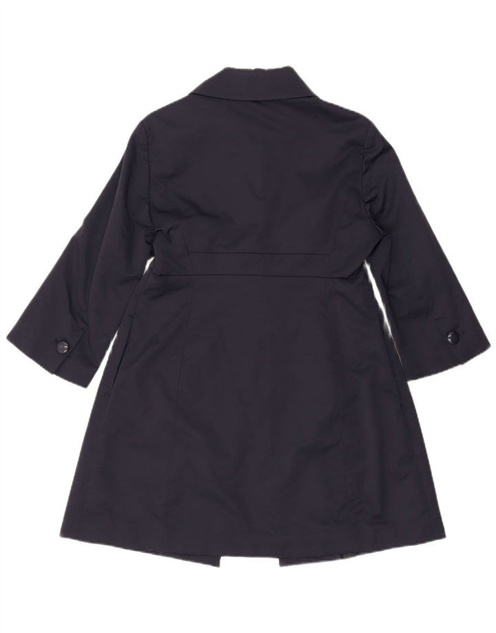 OLTRE Cappotto da donna con maniche a 3/4 UK 10 Small Blu Navy Cotone
