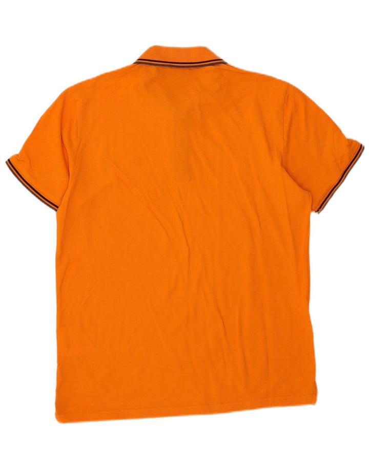 Polo da uomo Champion in cotone a righe medie arancione