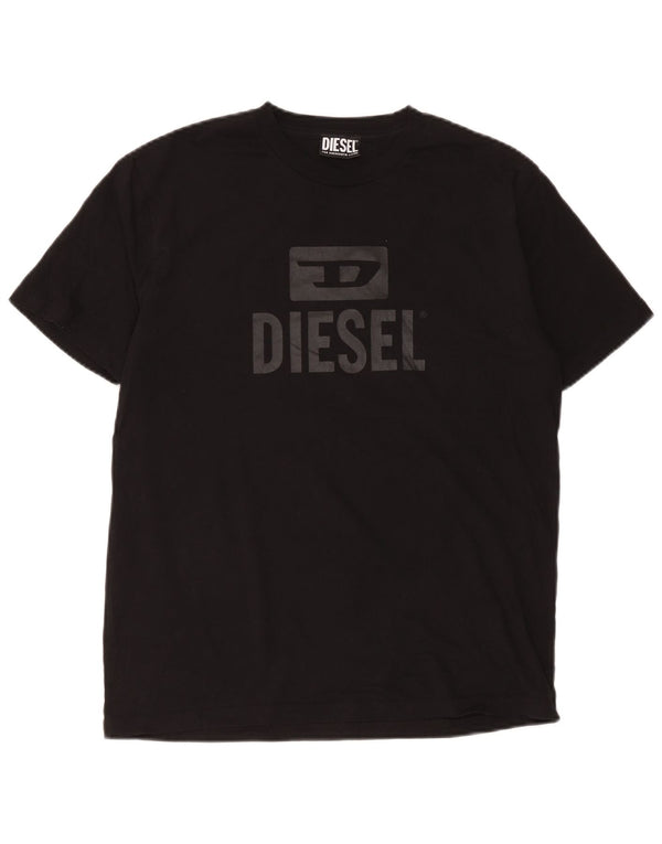 T-shirt grafica da uomo Diesel Top nera media