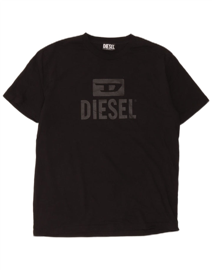 T-shirt grafica da uomo Diesel Top nera media