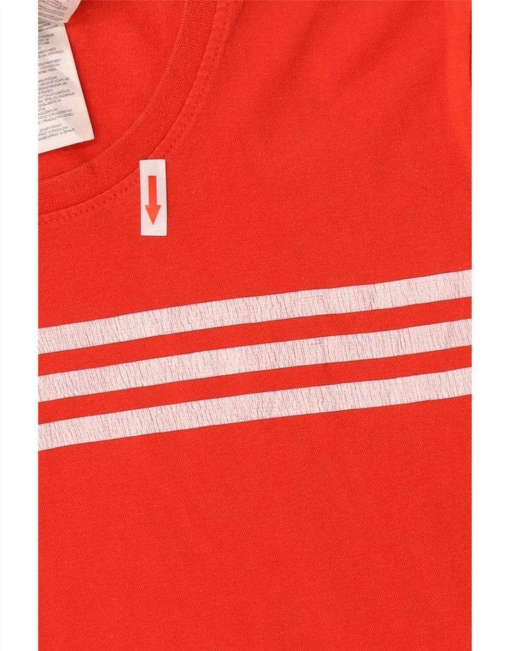 T-shirt grafica da uomo Adidas Top in cotone rosso medio