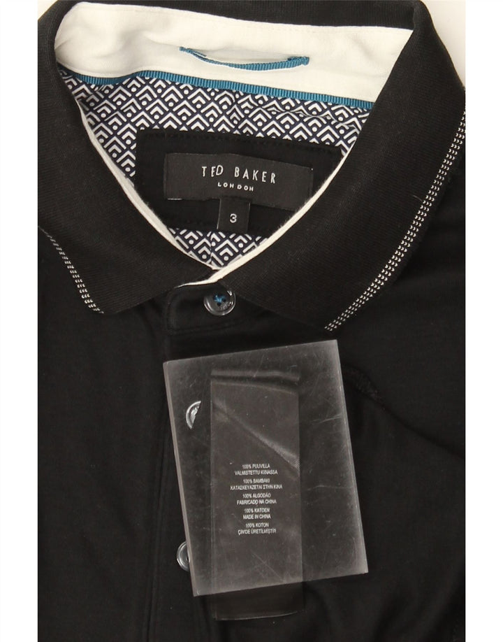 Polo da uomo Ted Baker taglia 3 media in cotone nero