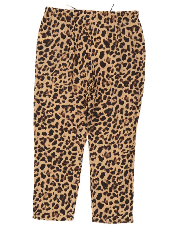 Pantaloni corti da donna Zara grandi W30 L25 modale con stampa animalier marrone
