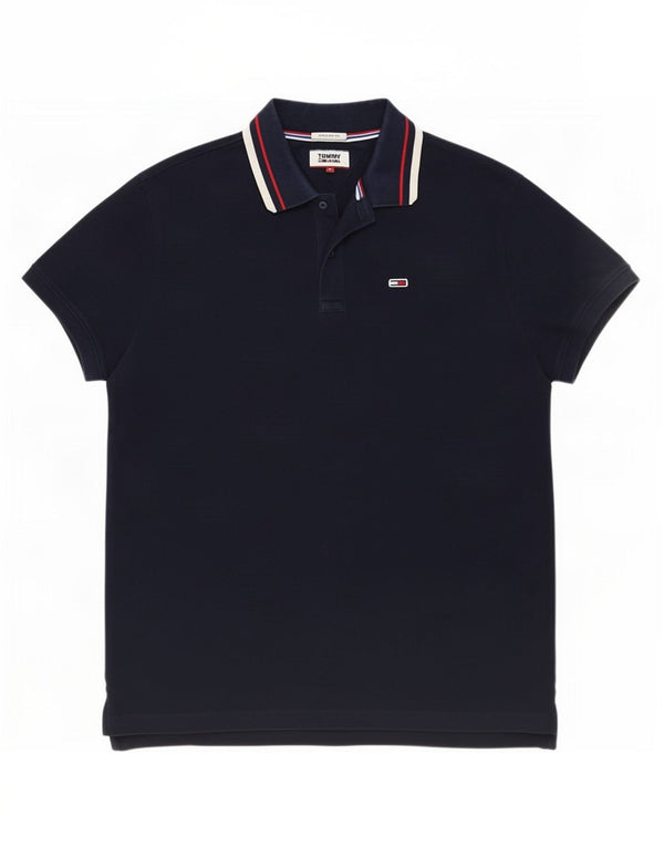 Polo da uomo Tommy Hilfiger vestibilità regolare, grande classica a righe blu navy