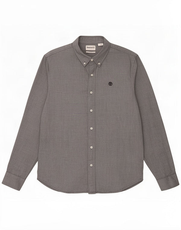 Camicia slim fit da uomo Timberland in cotone grigio medio