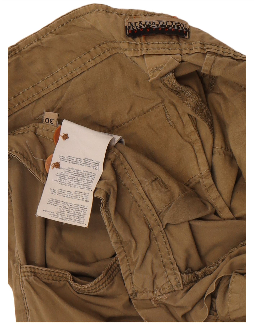 Pantaloncini cargo Geographic da uomo Napapijri W30 cotone kaki medio