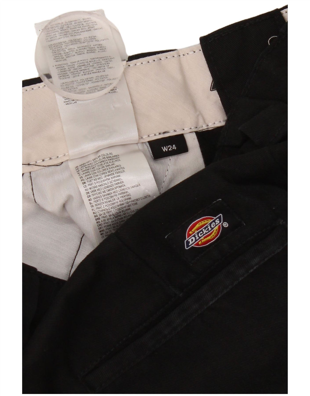 Pantaloni chino da donna Dickies a gamba larga W24 L30 poliestere nero