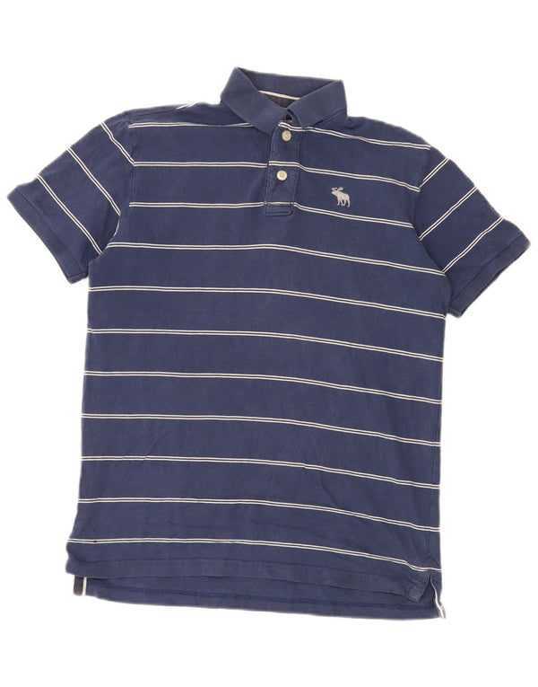 Polo da uomo Abercrombie & Fitch XL in cotone a righe blu navy