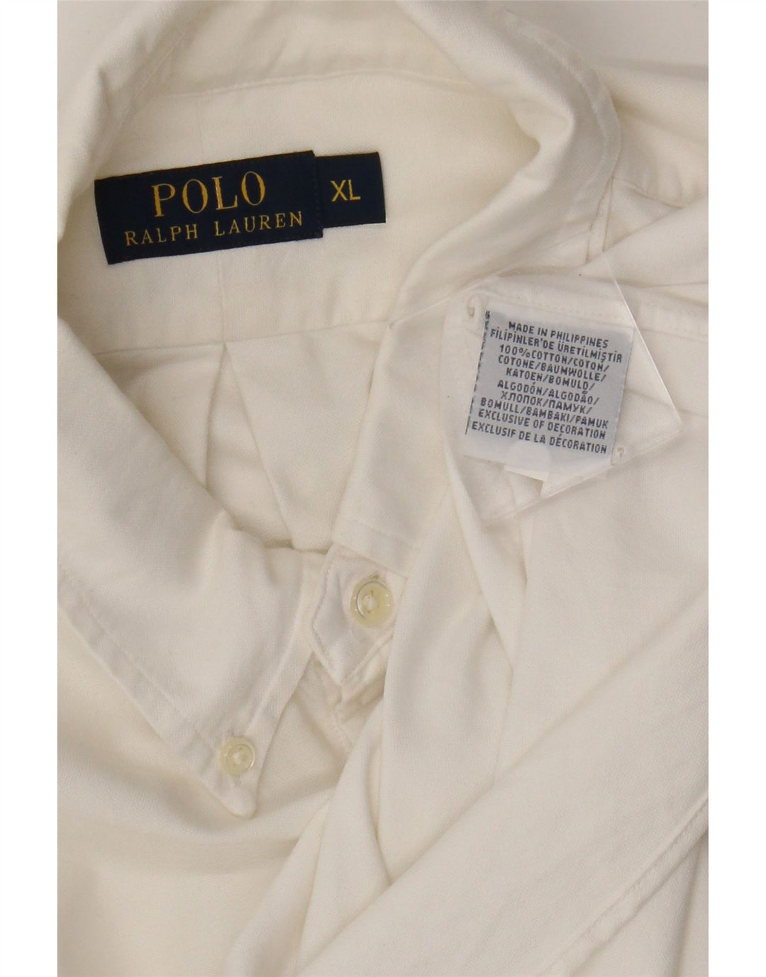 Polo Ralph Lauren Camicia da uomo XL in cotone bianco