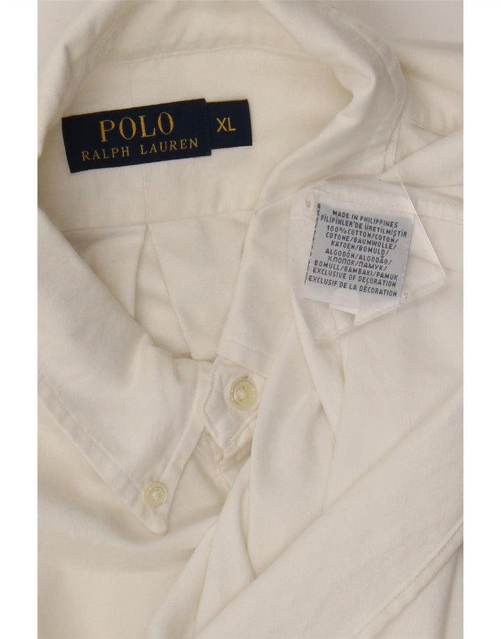 Polo Ralph Lauren Camicia da uomo XL in cotone bianco