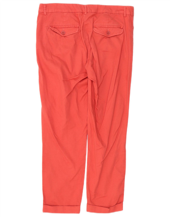 Pantaloni corti dritti da donna BENETTON UK 10 piccoli W31 L25 cotone rosso