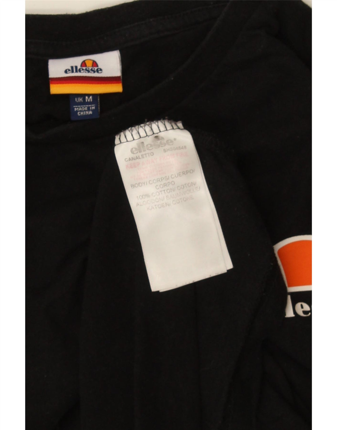 T-shirt da uomo Ellesse Top in cotone nero medio