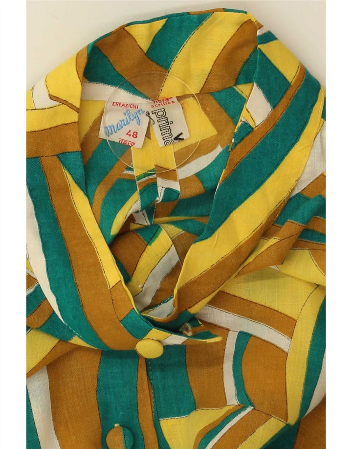 Abito a trapezio senza maniche vintage da donna IT 48 XL multicolore geometrico