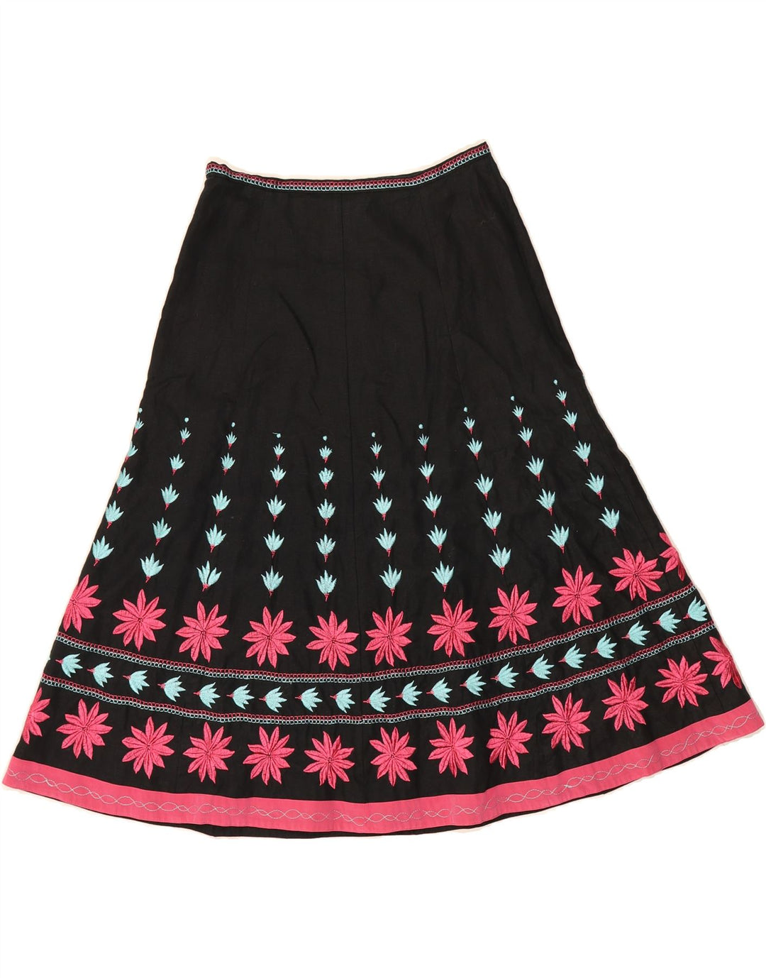 COAST Womens A-Line Skirt US 8 Medium W26  Black Floral Linen Vintage Coast and Second-Hand Coast from Messina Hembry 