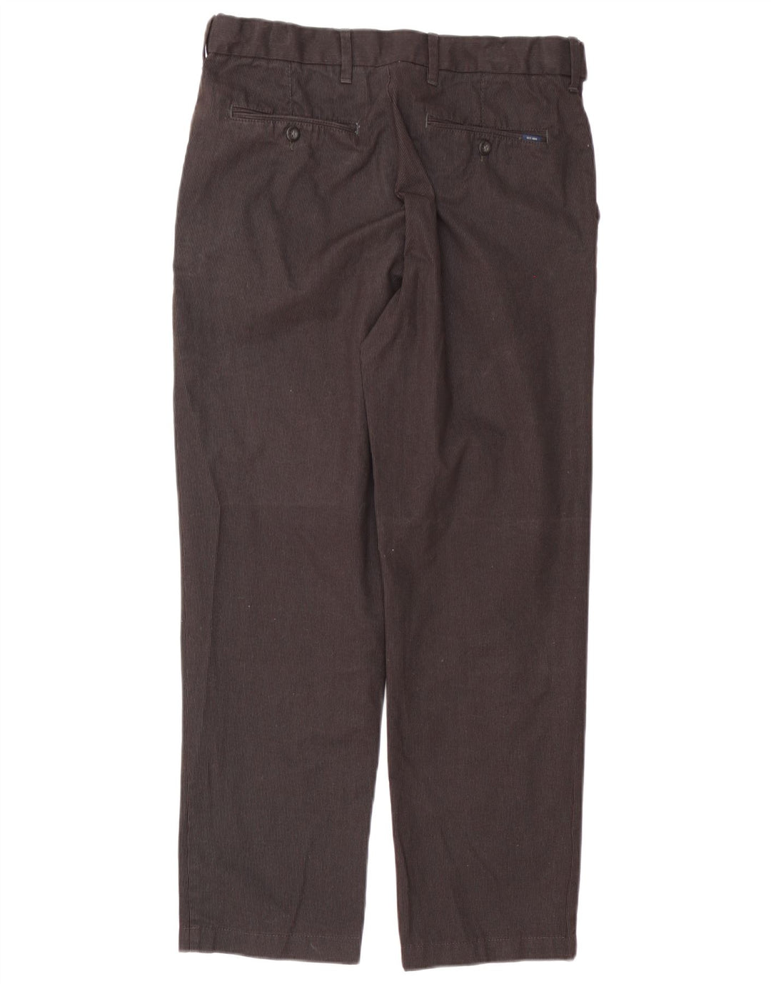 Pantaloni da abito regolari da uomo Marks & Spencer W32 L29 Cotone gessato marrone