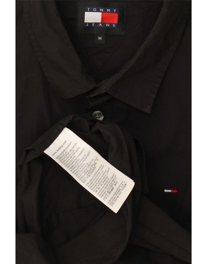 Camicia slim fit da uomo Tommy Hilfiger in cotone nero medio