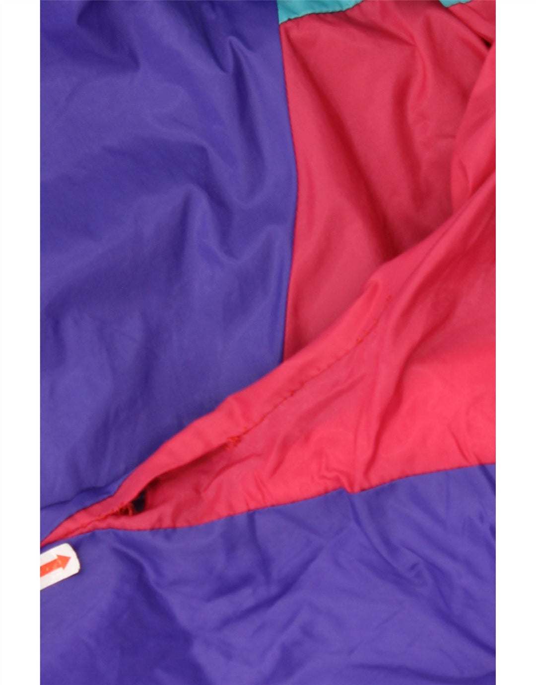 Giacca anorak con cappuccio vestibilità ampia da uomo VINTAGE UK 36 Small Purple Colourblock