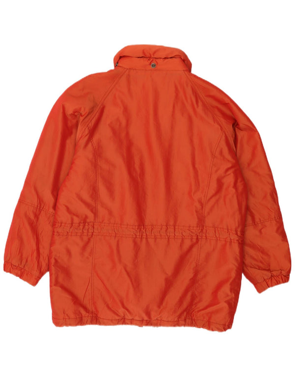 Giacca a vento oversize da donna vintage UK 10 piccola arancione in poliammide