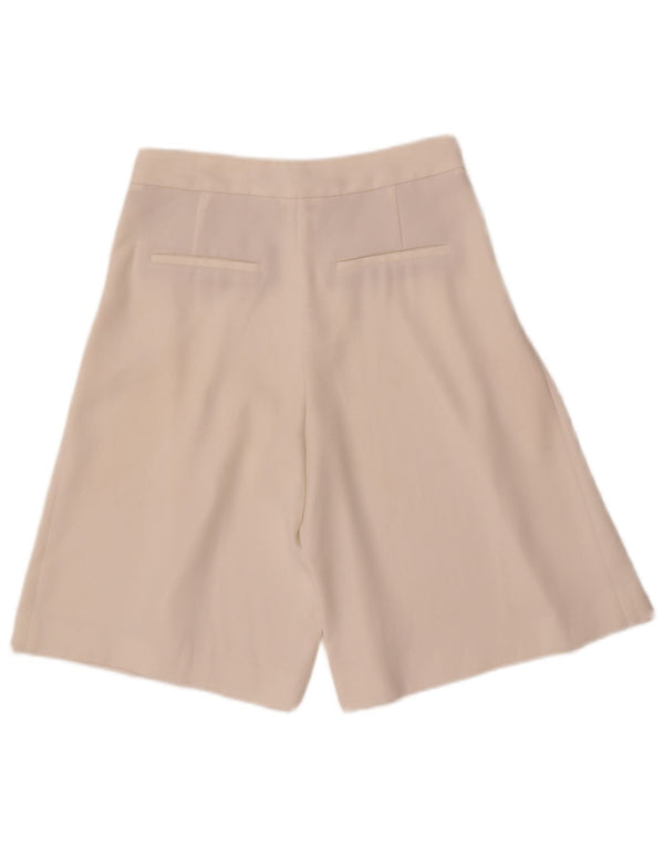 Pantaloncini casual a vita alta a gamba larga da donna Zara piccoli W26 bianco sporco