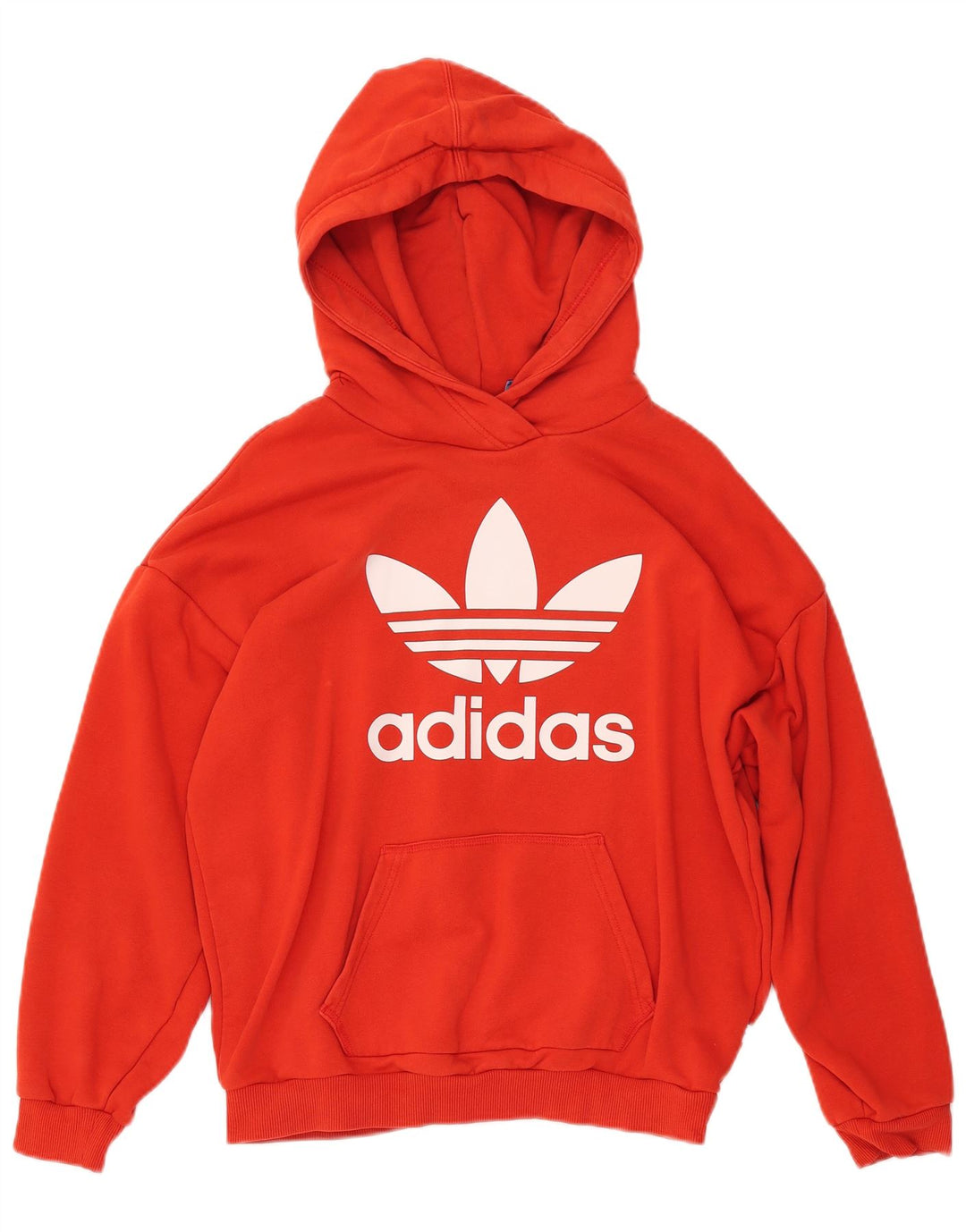 Maglione con cappuccio grafico oversize da donna ADIDAS UK 10 piccolo cotone arancione