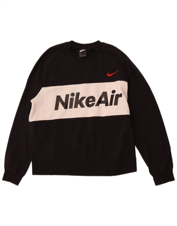 NIKE Felpa con grafica da uomo Maglione medio nero in cotone color block