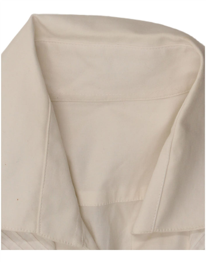 Camicia da donna vintage UK 14 cotone bianco medio