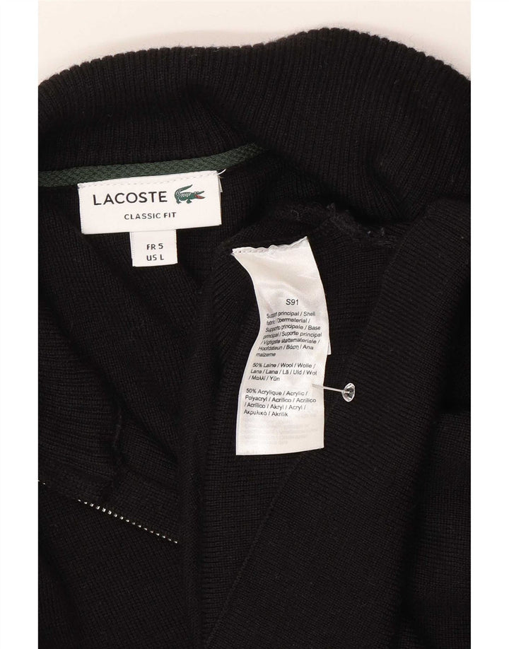 Maglione cardigan da uomo dal taglio classico Lacoste taglia 5 grande in lana nera