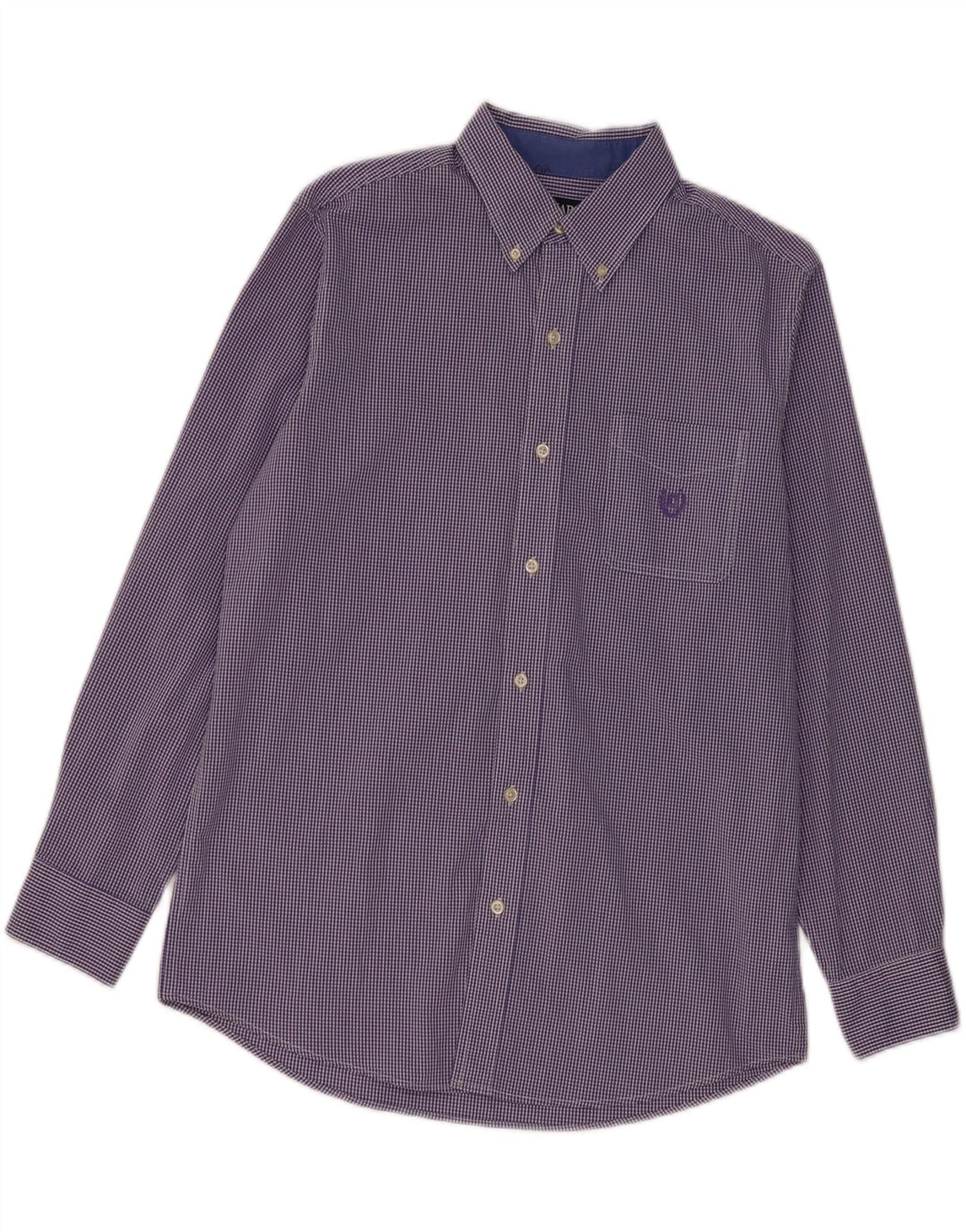 CHAPS Mens Shirt Medium Purple Gingham Cotton Vintage Chaps and Second-Hand Chaps from Messina Hembry 