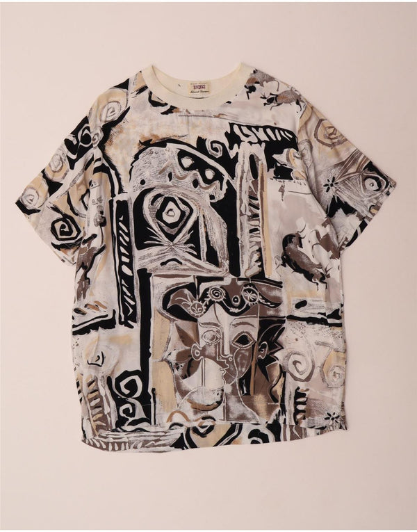 T-shirt grafica lunga da donna Sisley IT 44 Viscosa beige medio