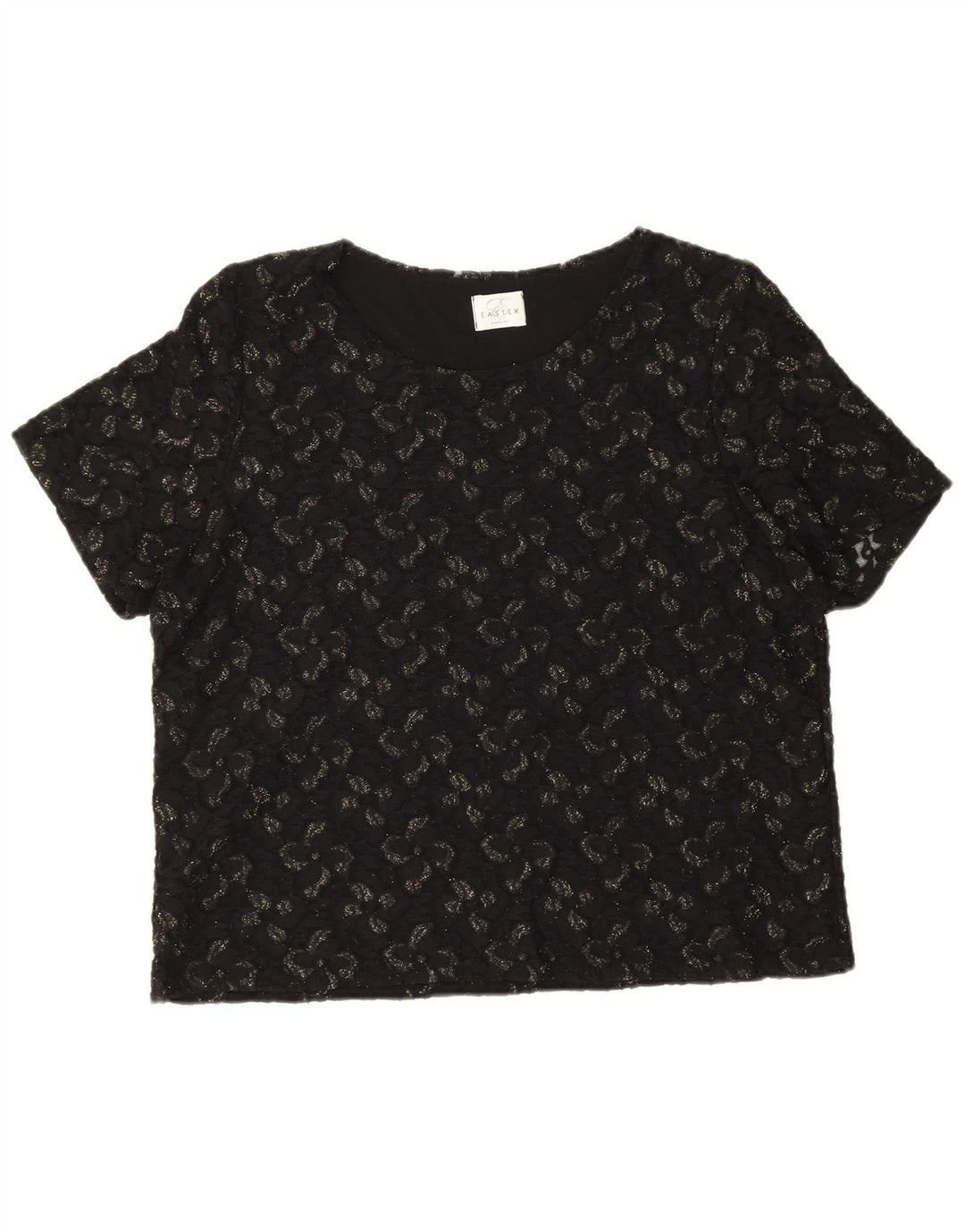 Camicetta da donna Eastex Top UK 16 Large Nero Floreale Poliammide