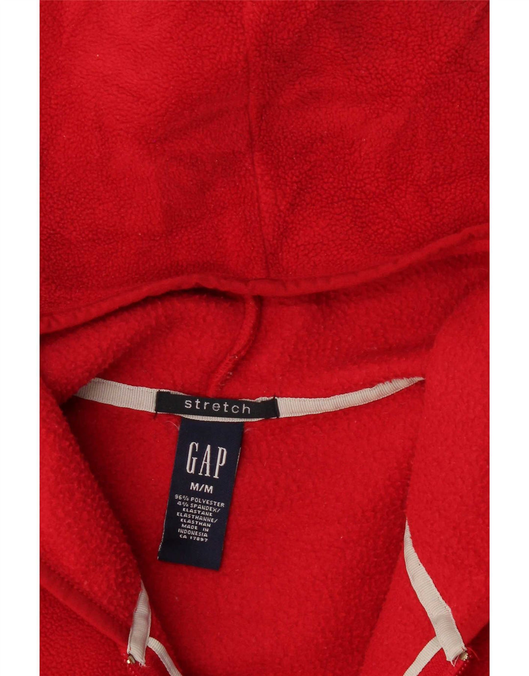 Giacca in pile elasticizzata con cappuccio da donna Gap UK 14 poliestere rosso medio