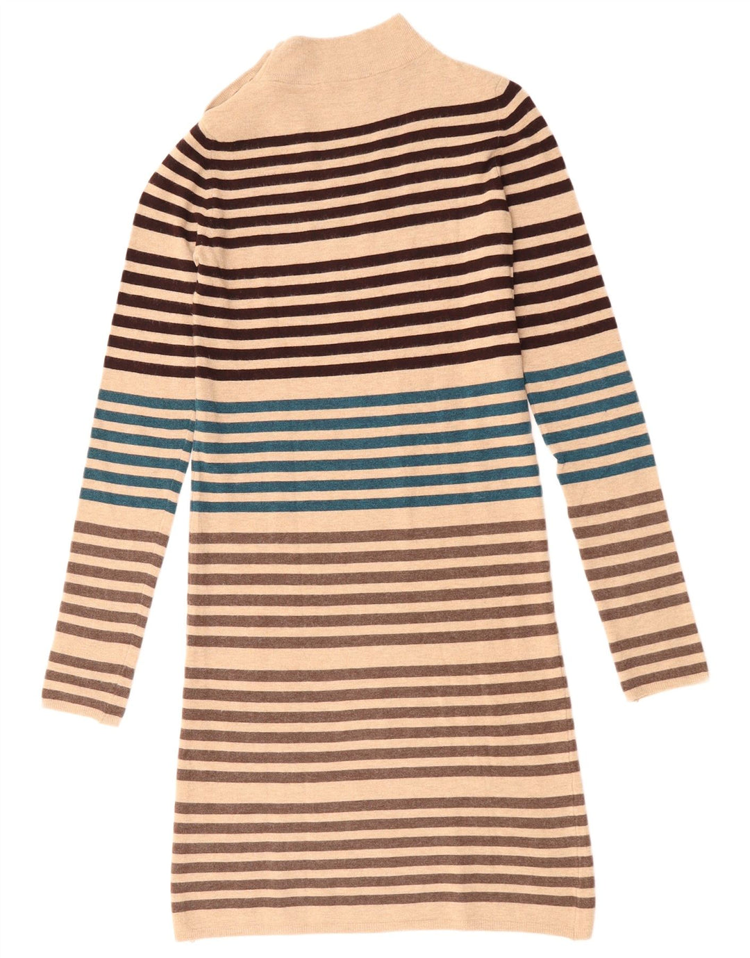 Abito maglione a maniche lunghe da donna KOOKAI US 0 XS a righe beige