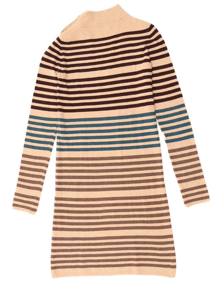 Abito maglione a maniche lunghe da donna KOOKAI US 0 XS a righe beige