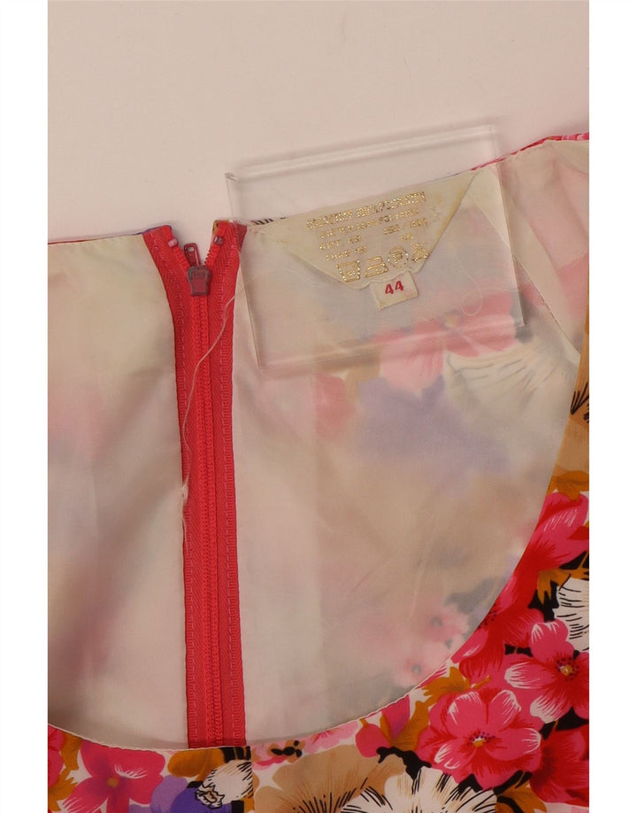 Abito da donna a trapezio senza maniche VINTAGE IT 44 Medio floreale multicolore