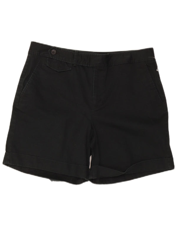 Pantaloncini chino a vita alta da donna Ralph Lauren US 14 XL W36 cotone nero