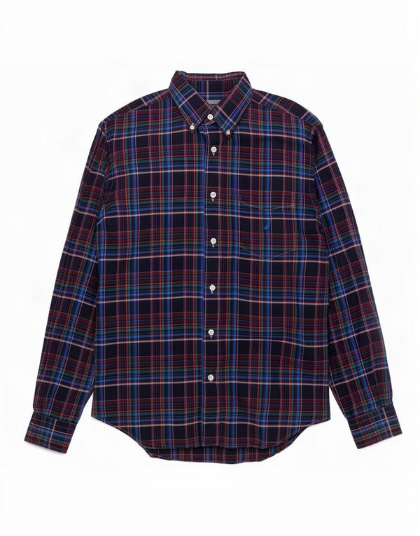 Camicia da uomo Nautica in cotone a quadri blu navy medio