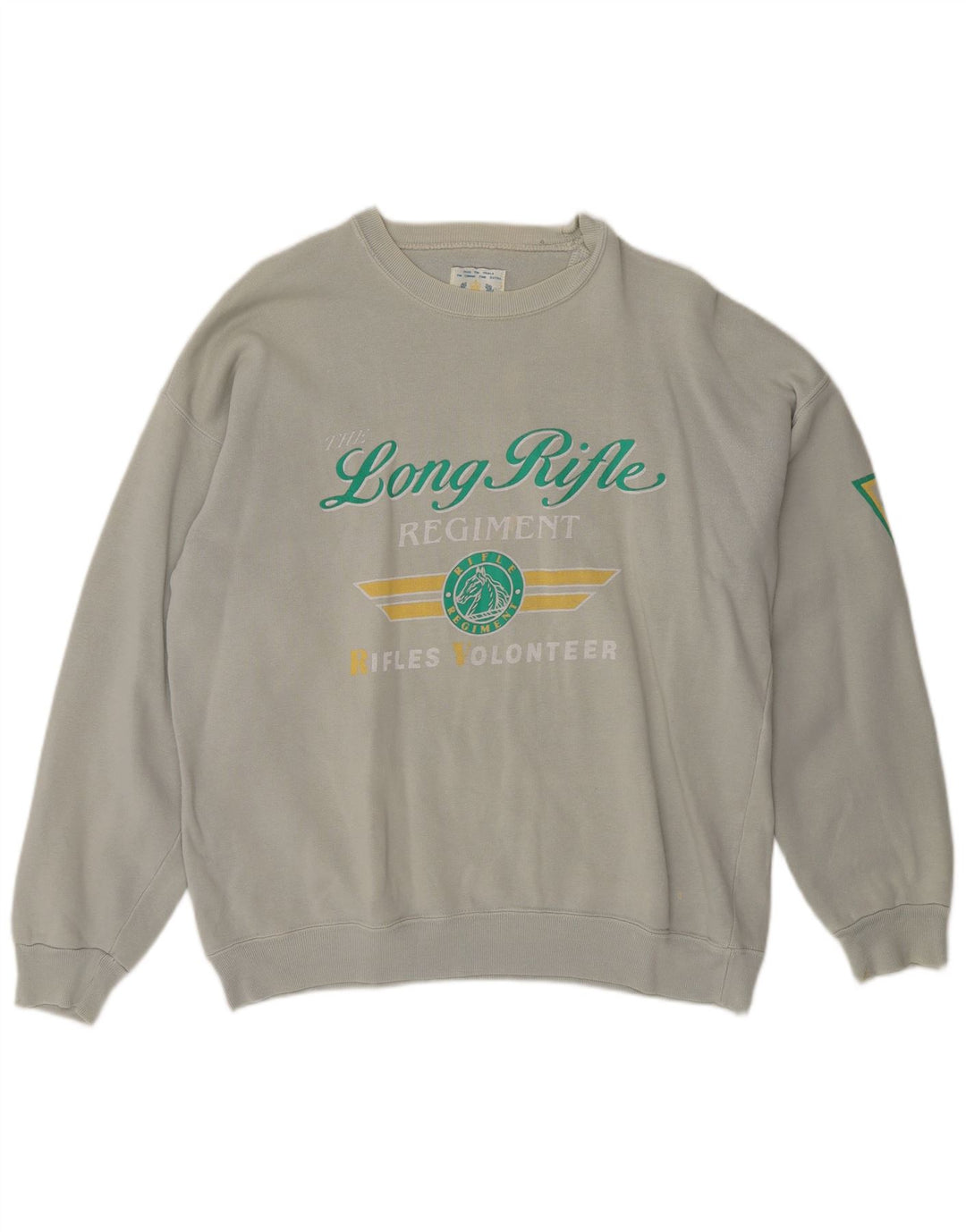 RIFLE Felpa grafica da uomo Maglione grande cotone grigio