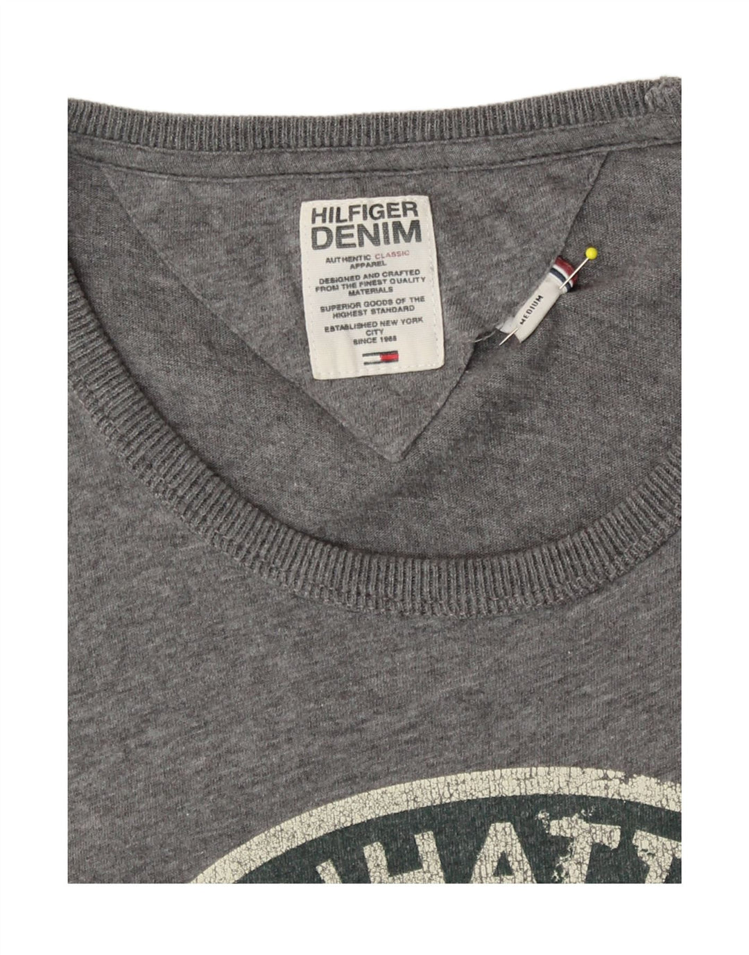 T-shirt grafica da uomo Tommy Hilfiger Top grigio medio