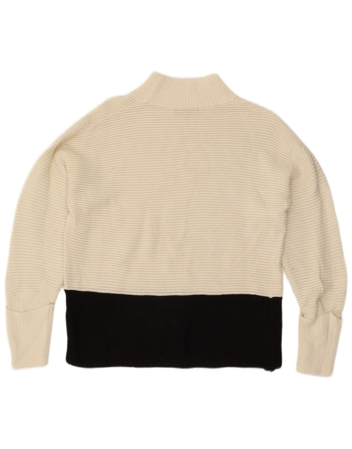 Maglione maglione a collo alto da donna Marks & Spencer UK 12 medio bianco sporco