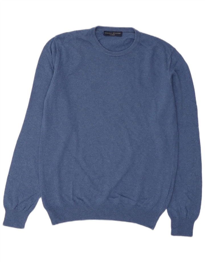 Maglione maglione girocollo da uomo Liberto IT 52 Large Blue Wool