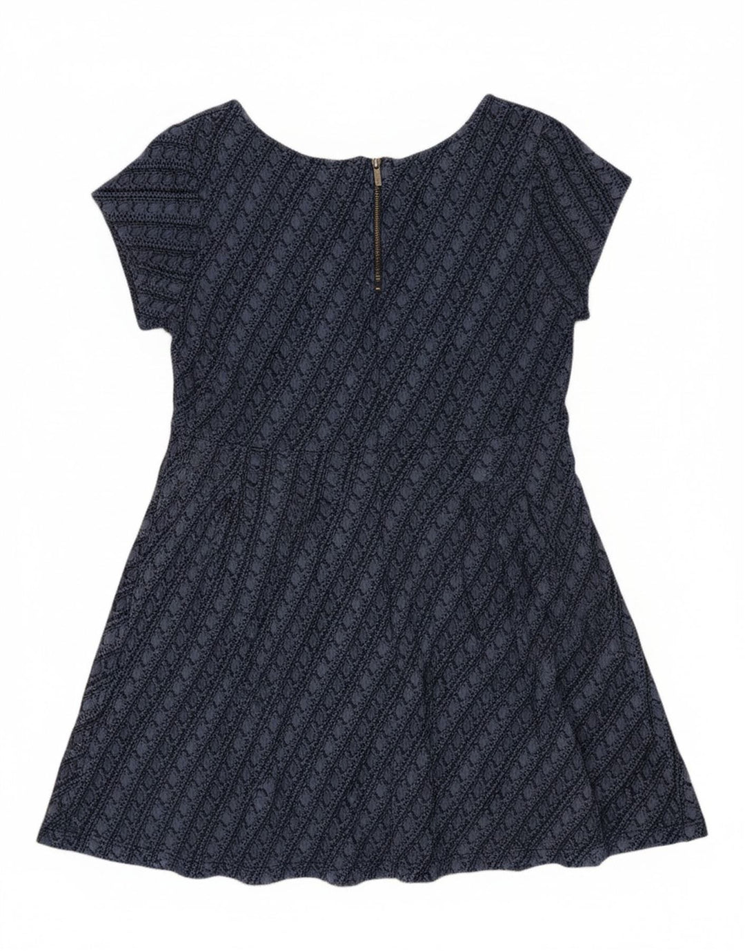 FAT FACE Womens A-Line Dress UK 14 Medium Navy Blue Geometric Viscose