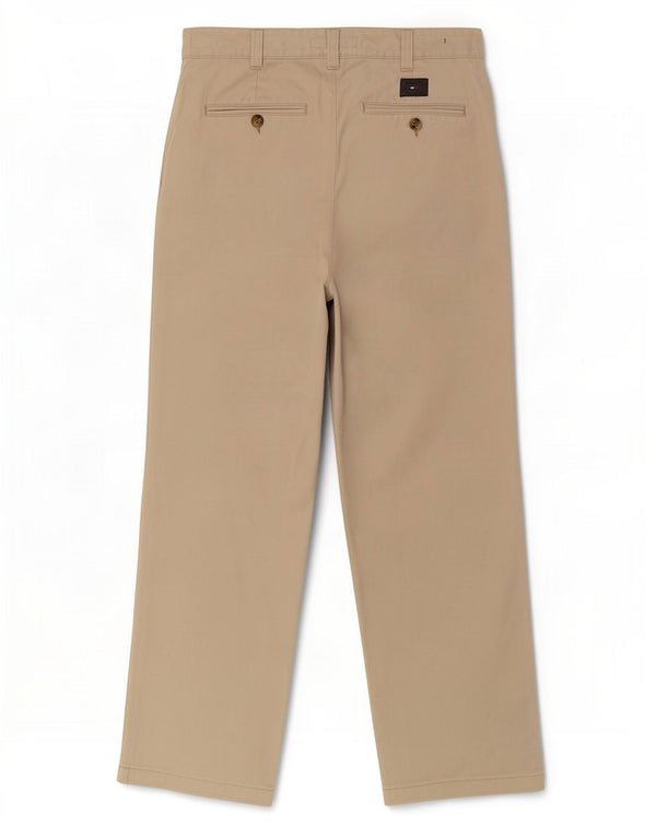 Pantaloni chino dritti da uomo Tommy Hilfiger W34 L26 cotone beige