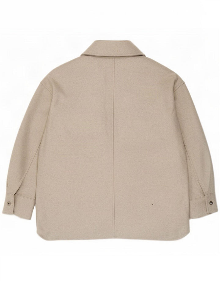 Zara Giacca Shacket da donna UK 14 Poliestere grigio medio