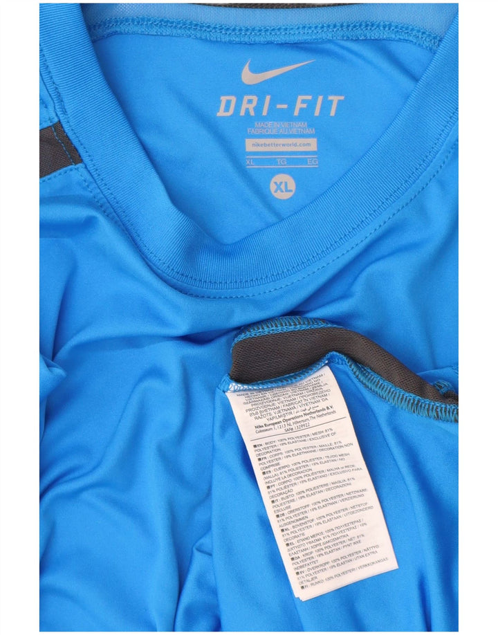 T-shirt NIKE da uomo Dri Fit Top XL blu poliestere