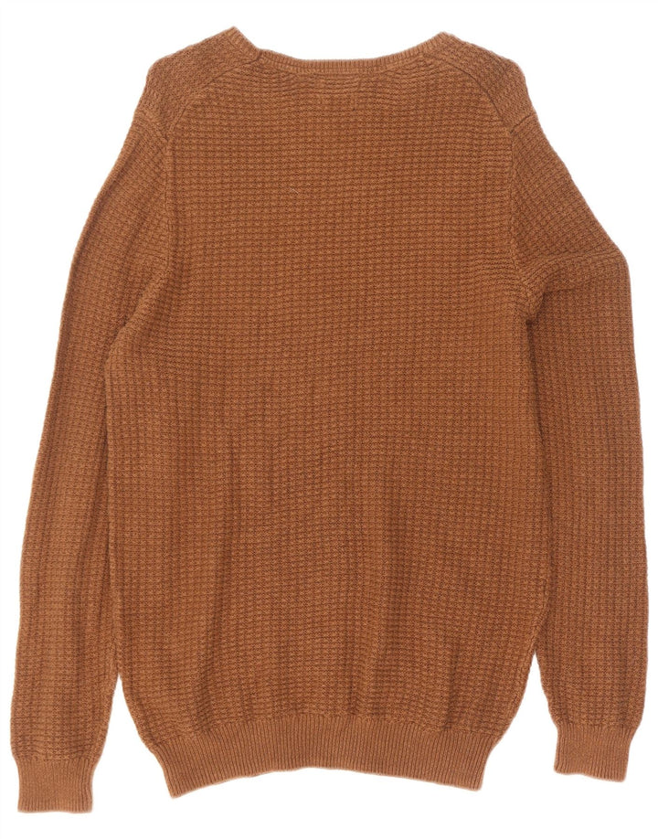 Maglione maglione girocollo da uomo Massimo Dutti XL in cotone marrone
