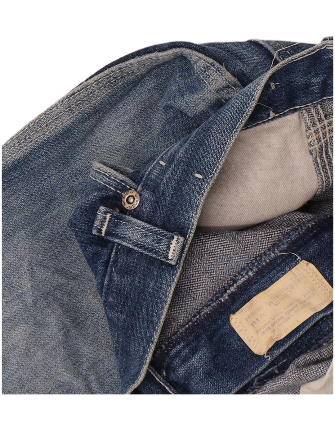 Pantaloncini di jeans invecchiati da donna Wrangler W29 Blu medio