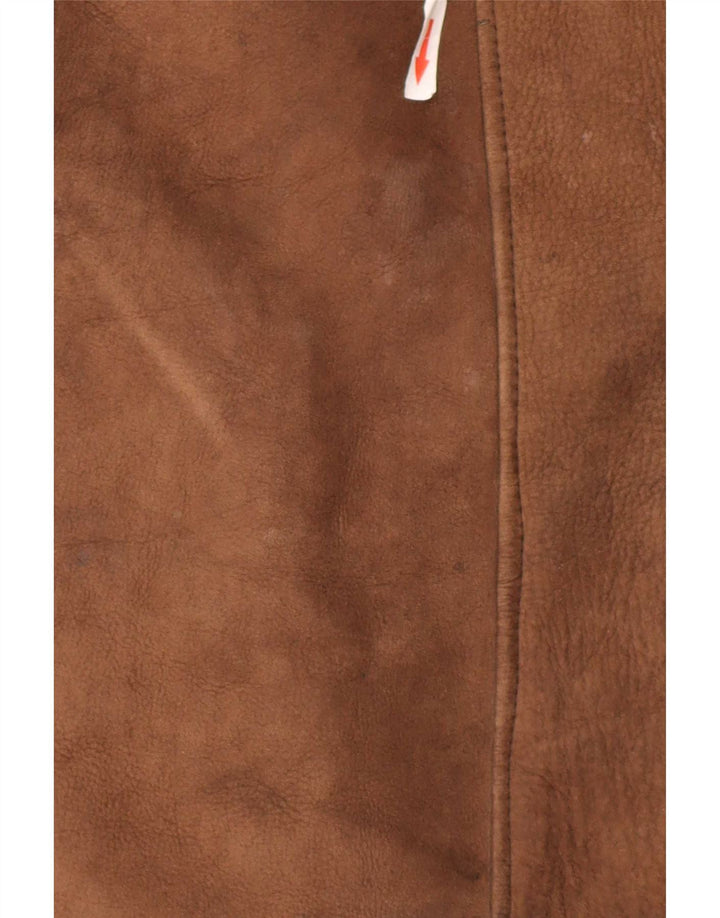 Cappotto vintage in shearling da donna EU 38 Pelle di agnello marrone medio